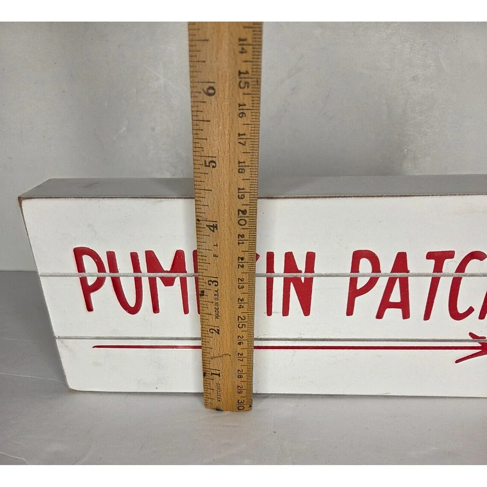 Rustic Wooden Pumpkin Patch Sign Fall Farmhouse Decor White Block Sign